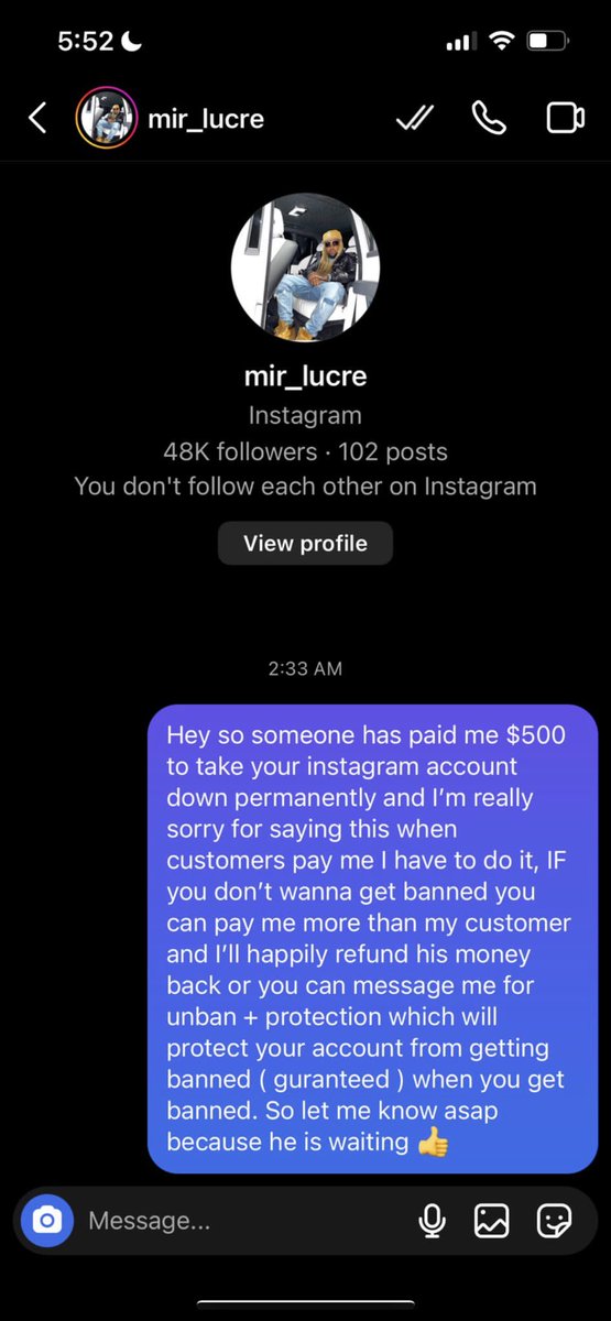 Mir_LuCre's tweet photo. @instagram y’all just gonna let ppl keep blackmailing me and hacking my account? 🤔 this needs to be fixed asap https://t.co/Zq0uvGAnte