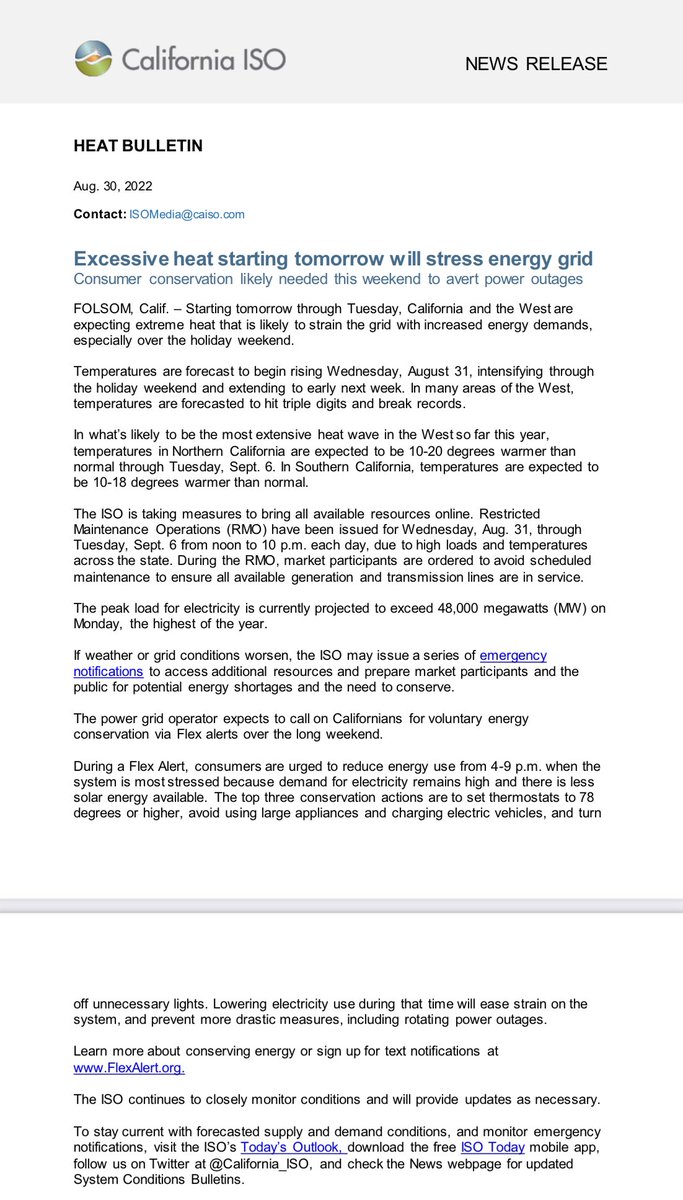 California is now telling people to “avoid using large appliances and charging electric vehicles” from 4-9pm.

This from the same state that’s going to force everyone to buy electric cars by 2035.

This is what Democrat control looks like—and they want it nationwide. What a joke.