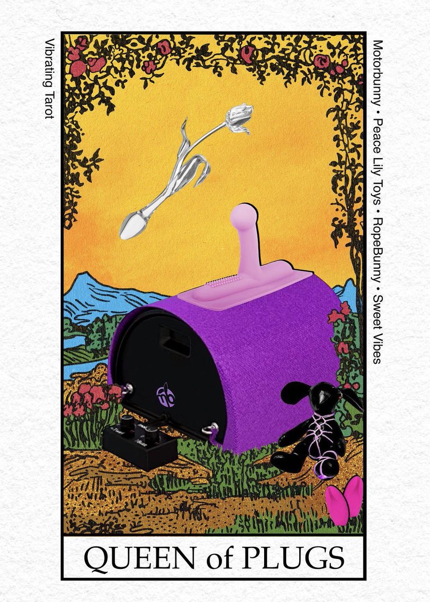 The Queen of Plugs displays mature intellect, abundance, fulfillment, and security. 

<a href="/MotorbunnyHQ/">Motorbunny HQ - For Fans of Motorbunny!</a> is the main figure. The Lolli attachment sits on its throne with some goodies from <a href="/ropebunny_de/">RopeBunny.de</a>, <a href="/sweetvibesocial/">Sweet Vibes</a>. 

#PeaceLilyToys one-of-a-kind tulip glass plug sits in the sky.