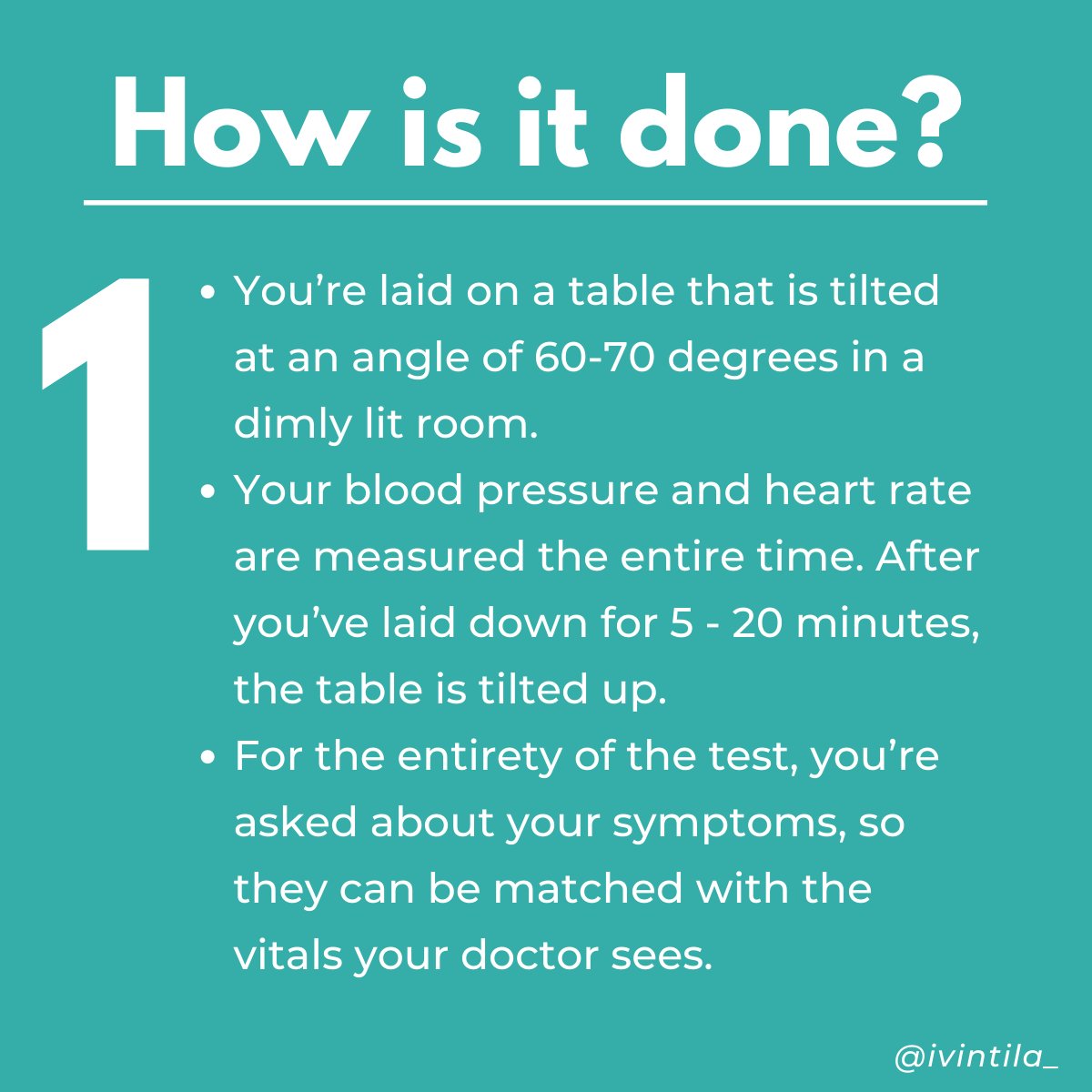 ivintila1's tweet photo. Are you suspecting you might have #POTS and wondering what the diagnostic process looks like? 

Check out the images with the info below.  Also view some tips and more info here: https://t.co/vU2UWHkw20

#Dysautonomia #LongCovid https://t.co/kOhuDs4ZLA
