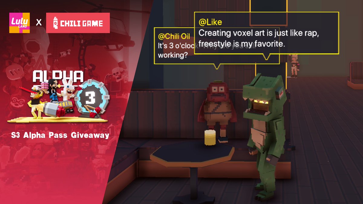 S3 Alpha Pass Giveaway！ #2nd Week

Chili Fam！Let’s share your photo！
Duration：Aug 30～Sep 5

Get chance to Win：
1.Join: gleam.io/competitions/M…
2.Wear Red skin
3.Take a pic of you in land A Love is Forever and leave it in the comments，@ 3friends

DC：discord.gg/se896YCkUM