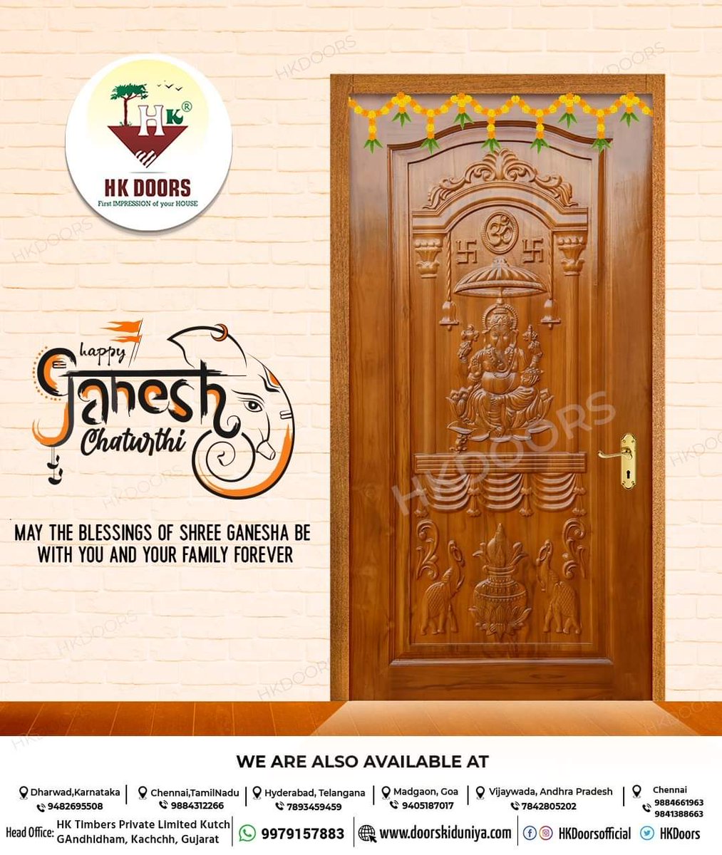 HkDoors's tweet photo. As rains bless the Earth, likewise, may Lord Ganesha bless you with never-ending happiness. Keep smiling and chanting Ganapati Bappa Morya! 
Happy Ganesh Chaturthi 

 #HKdoors #ganeshchaturthi #ganeshchaturthi2022 https://t.co/fkQEWjSQe8