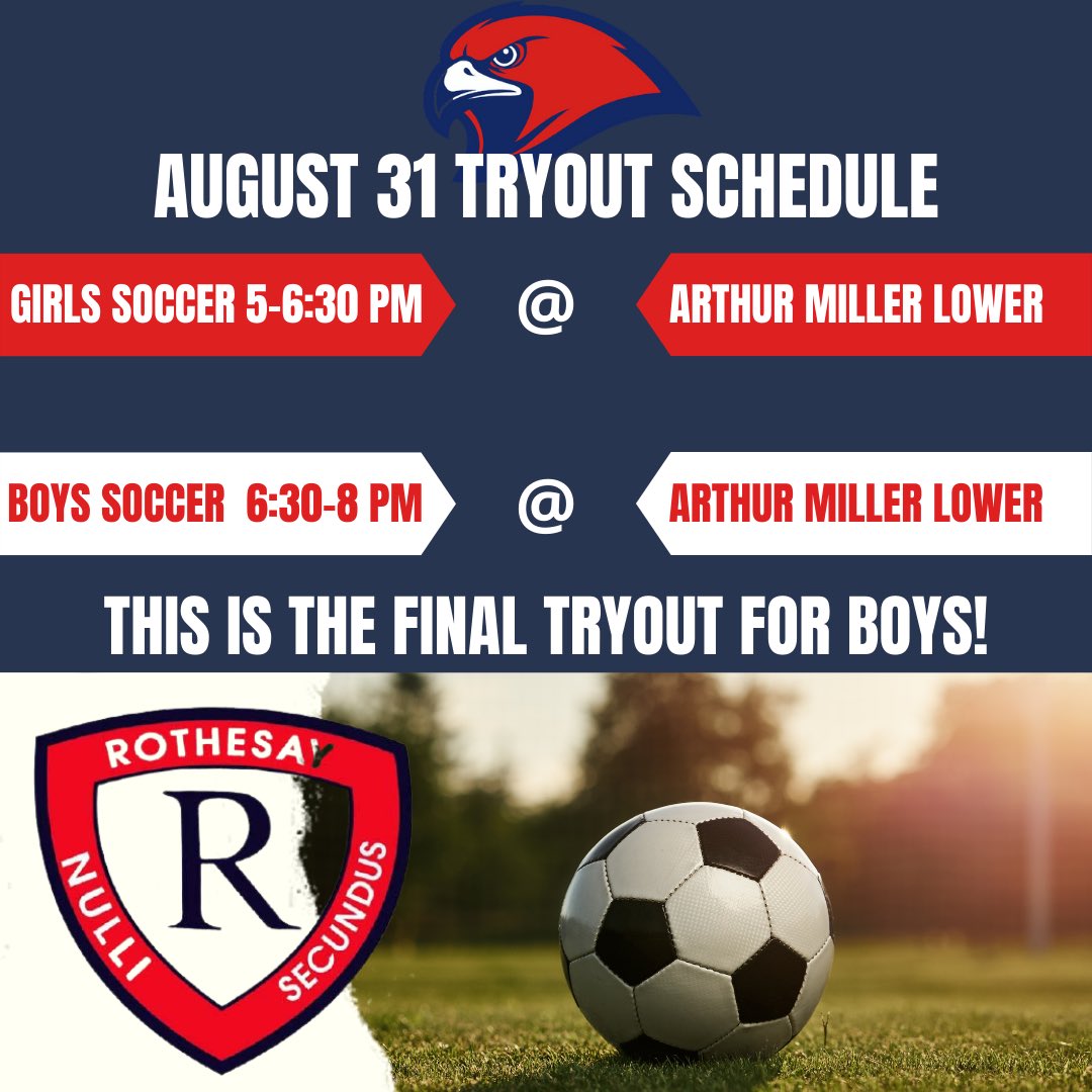 ⚽️Soccer tryouts are well underway and boys are heading into their final day. Get out and give it your all! 💯