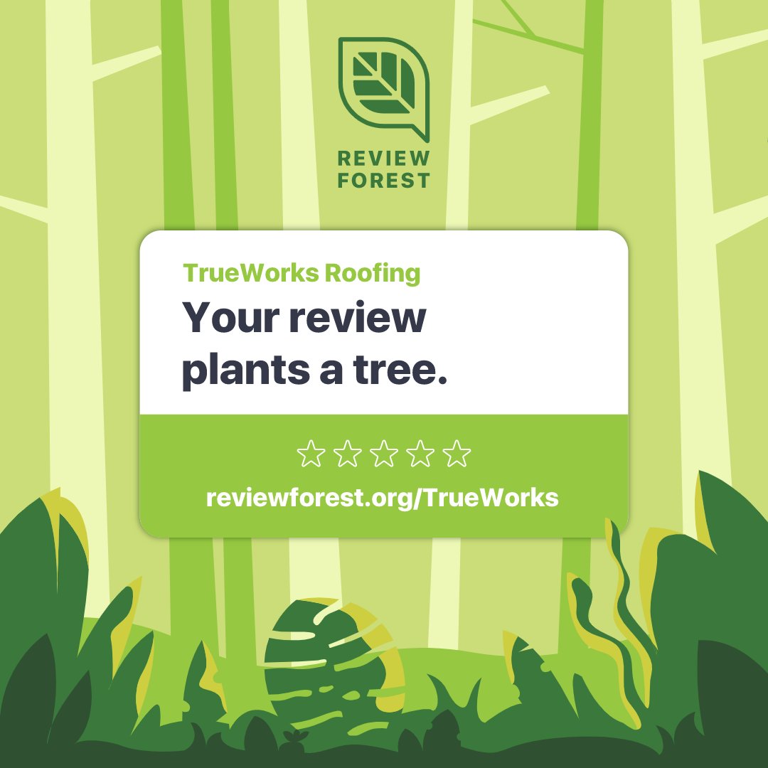 TrueworksR's tweet photo. You review plants a tree  🍃  🌱  🌲 Have you left us a review yet on https://t.co/nahy7PlmR2? 

#review #reviews #plantatree #tree #savetheenvironment #roofer #roofing #Houstonroofer #roofrepairs #tree #ecofriendly #houstontx #newroof https://t.co/LtUutoCb9h