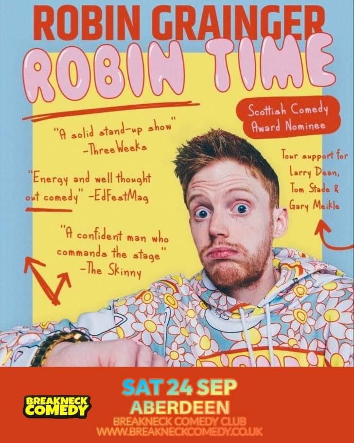RobinGrainger's tweet photo. I started my comedy career in Aberdeen. The support over the years and the past month from people and the media has been overwhelming! Thank you all so much. I hope to see you all at the show :)
https://t.co/TSHiTpJDHQ
#robintime #robingraingerappreciationsociety #aberdeen https://t.co/zDt3WJ4Nee