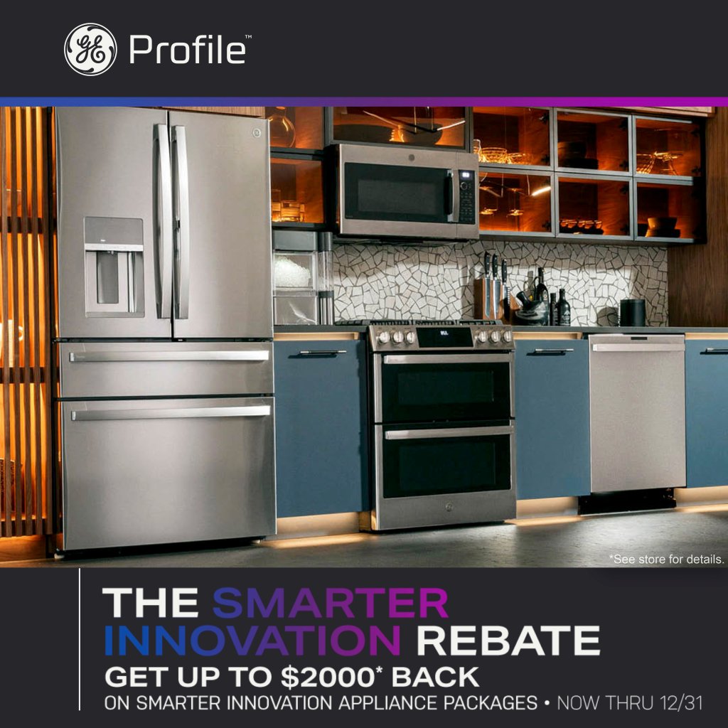 Get up to $2,000* back this Summer on select GE Profile™ Smarter Innovation Appliance Packages from KAM Appliances ☀️ pbxx.it/JpLSkN