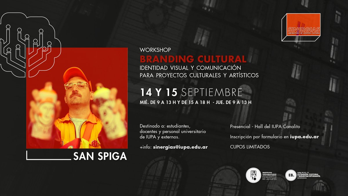 IupaInst's tweet photo. En unos días más, recibimos a @SpigaSan acá en nuestra universidad, para brindar un workshop sobre #marca #identidadvisual y #comunicación de proyectos artísticos. https://t.co/0kyzwJZ5QQ