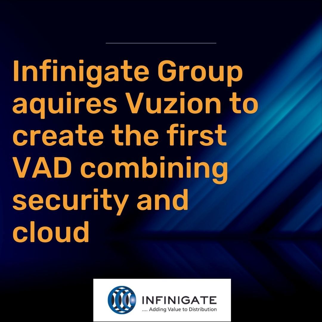 InfinigateCloud's tweet photo. We are pleased to share the news that @vuzioncloud  has been acquired by @infinigateuk, creating the first value-added distributor (VAD) combining cybersecurity and cloud.

#winwithvuzion #partners #cybersecurity #cloud #development #vad https://t.co/1ZtL1eYEOV