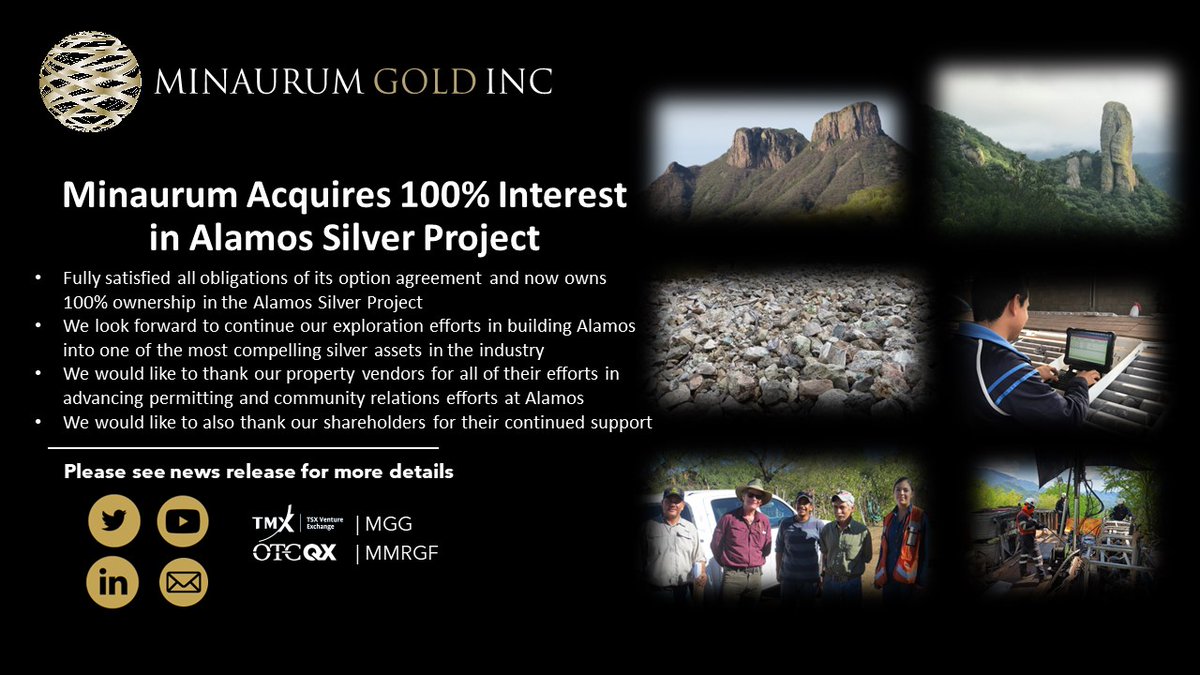 minaurumsilver's tweet photo. Please see Minaurum news release for more details: https://t.co/KM6toqTMXv
#alamosproject #silver #fullownership #shareholder #mining #exploration #mexico https://t.co/Q78A1el4sB