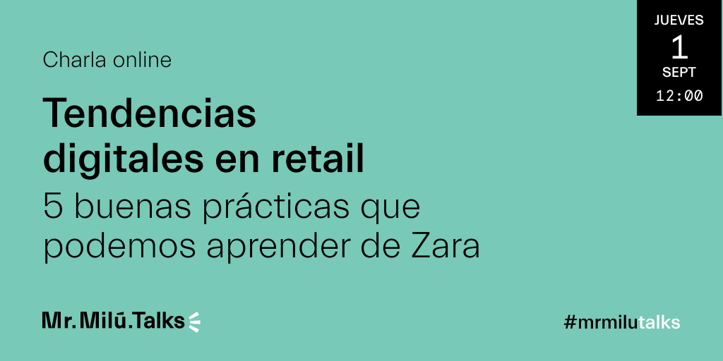 werainmakers's tweet photo. ¿Qué podemos aprender de Zara a nivel retail y cómo podemos aplicarlo en cualquier negocio retail independientemente de su tamaño? Mañana a las 12:00
👉🏼 https://t.co/G3QKMuZWpG https://t.co/oxeJeKgyzr