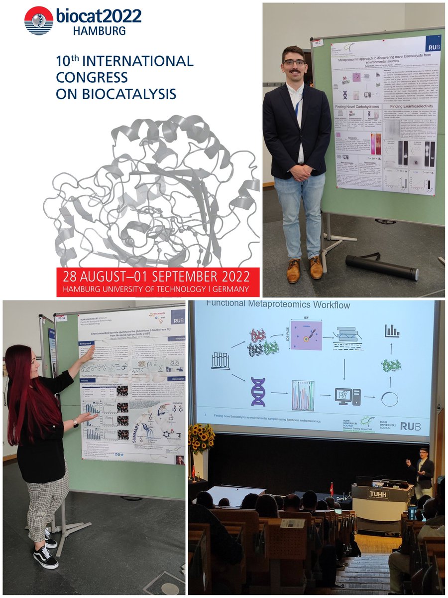 Our MiCon members @FelixDicks and @melodyhaarmann are currently attending the 10th International Congress in Biocatalysis in Hamburg. Great participitation by giving a lightning Talk and presenting posters! #biocat2022 @dfg_public @ruhrunibochum @grk2341 @TischlerLab