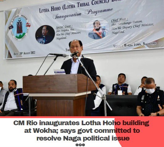 ukhrultimes's tweet photo. #Wokha: CM of #Nagaland, Neiphiu Rio said that the "present govt" is sincere & committed to resolve the #Nagapoliticalissue; should settlement of the #Naga political issue come at the earliest, and if so it happens, we will pave the wayโฆโ #LothaHoho https://t.co/gsII4oefmj https://t.co/WkHyUeFARZ