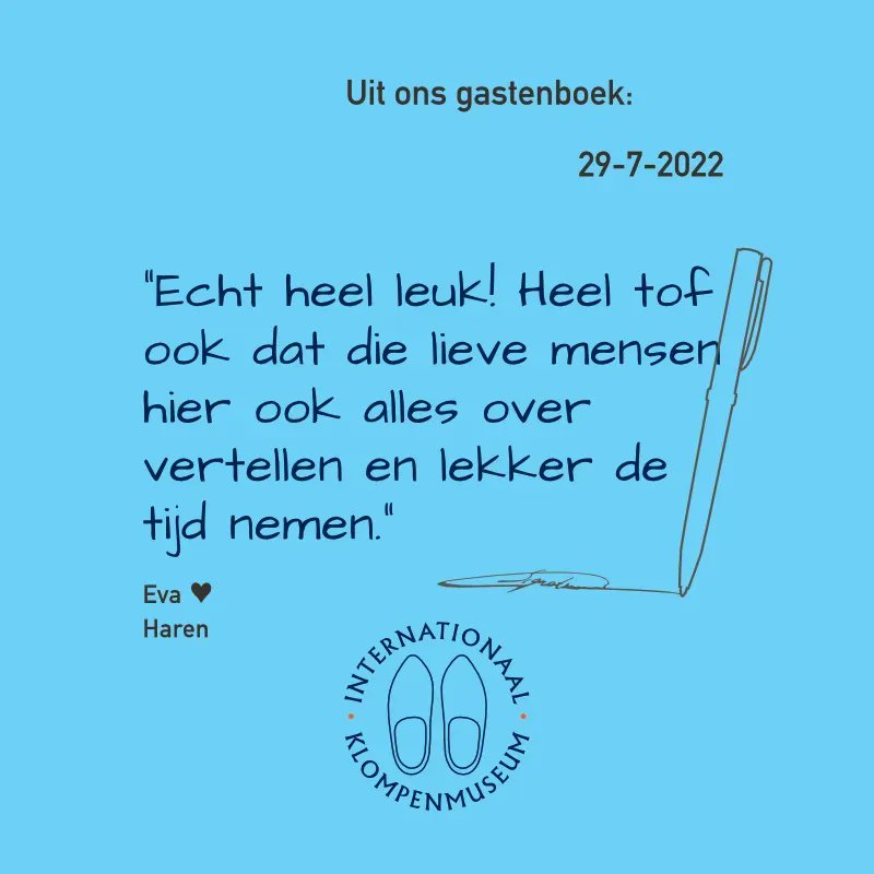 Klompenmuseum's tweet photo. 👞UIT ONS GASTENBOEK📝 
“Echt heel leuk! Heel tof ook dat die lieve mensen hier ook alles over vertellen en lekker de tijd nemen.” - Eva ♥ uit Haren 

https://t.co/y7kPioPFNb 
@DrentseMusea 
#drenthedoetwatmetje⁠ #clogs #woodworking #eelde⁠ #cultureelerfgoed #houtenschoeisel⁠ https://t.co/tSoqjRkhrf