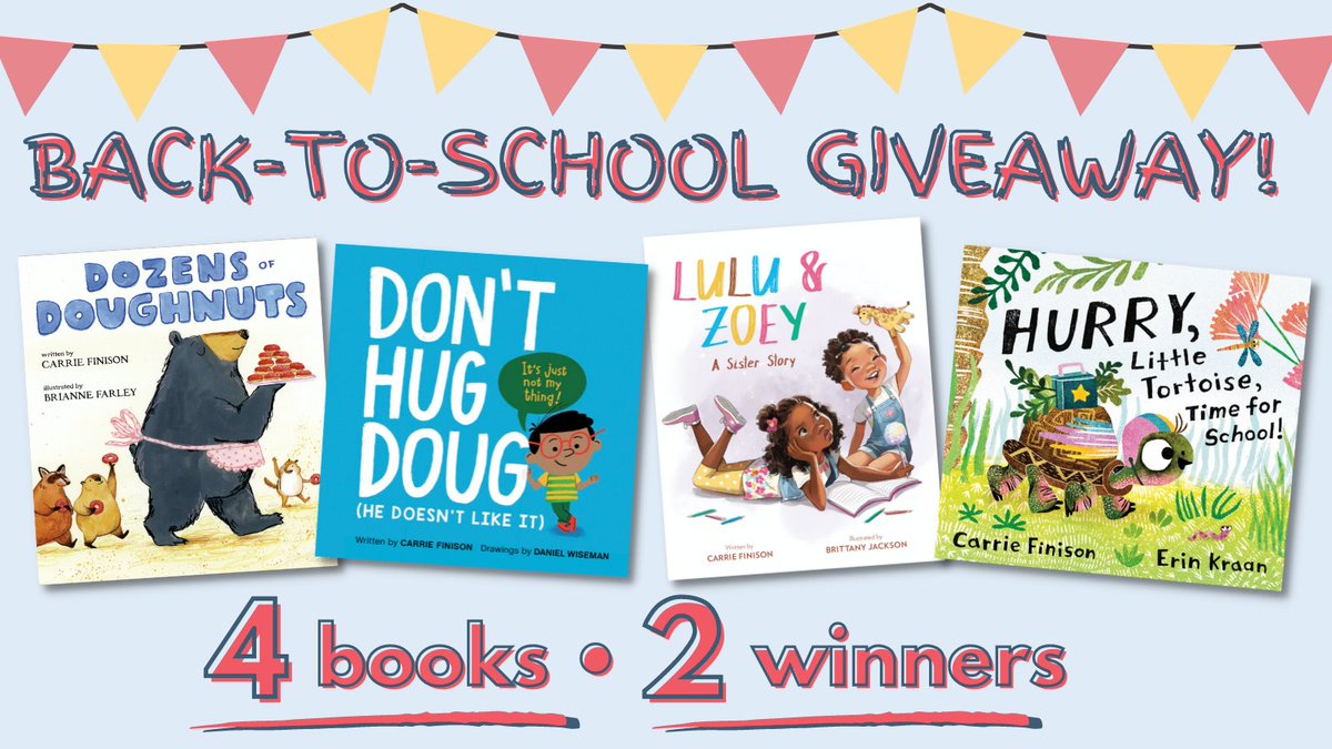 I'm giving away copies of ALL FOUR of my picture books to TWO lucky winners! One bundle will go to a Twitter follower & one to a newsletter subscriber. To enter here: Follow, like & comment or RT To subscribe: bit.ly/3wJpx6S Ends 9/5. US only. #teachertwitter #librarians