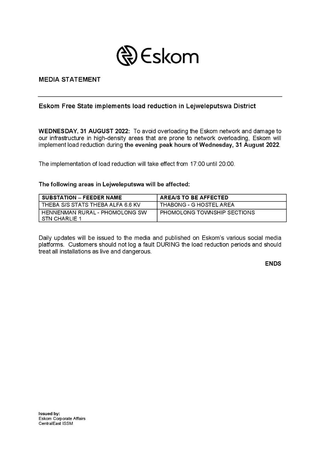 Eskom Hld SOC Ltd on Twitter: 