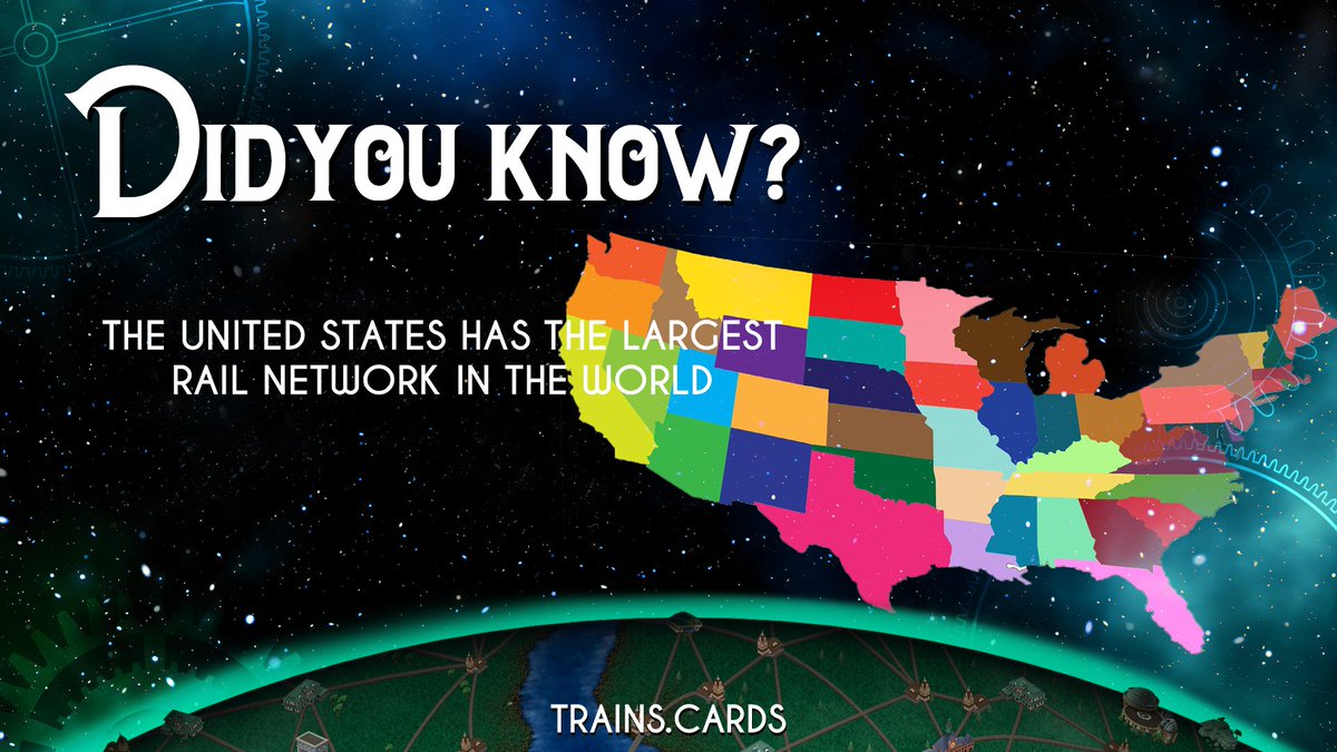 CenturyTrain's tweet photo. Did you know the largest rail network in the world is in the United States? The US has over 155,000 miles of rails, with more that 124,000 miles of that being comprised of freight lines. Imagine having to manage all of that!
#centuryverse #WAXp #blockchaingaming #NFTs https://t.co/W4pgkV6mvw