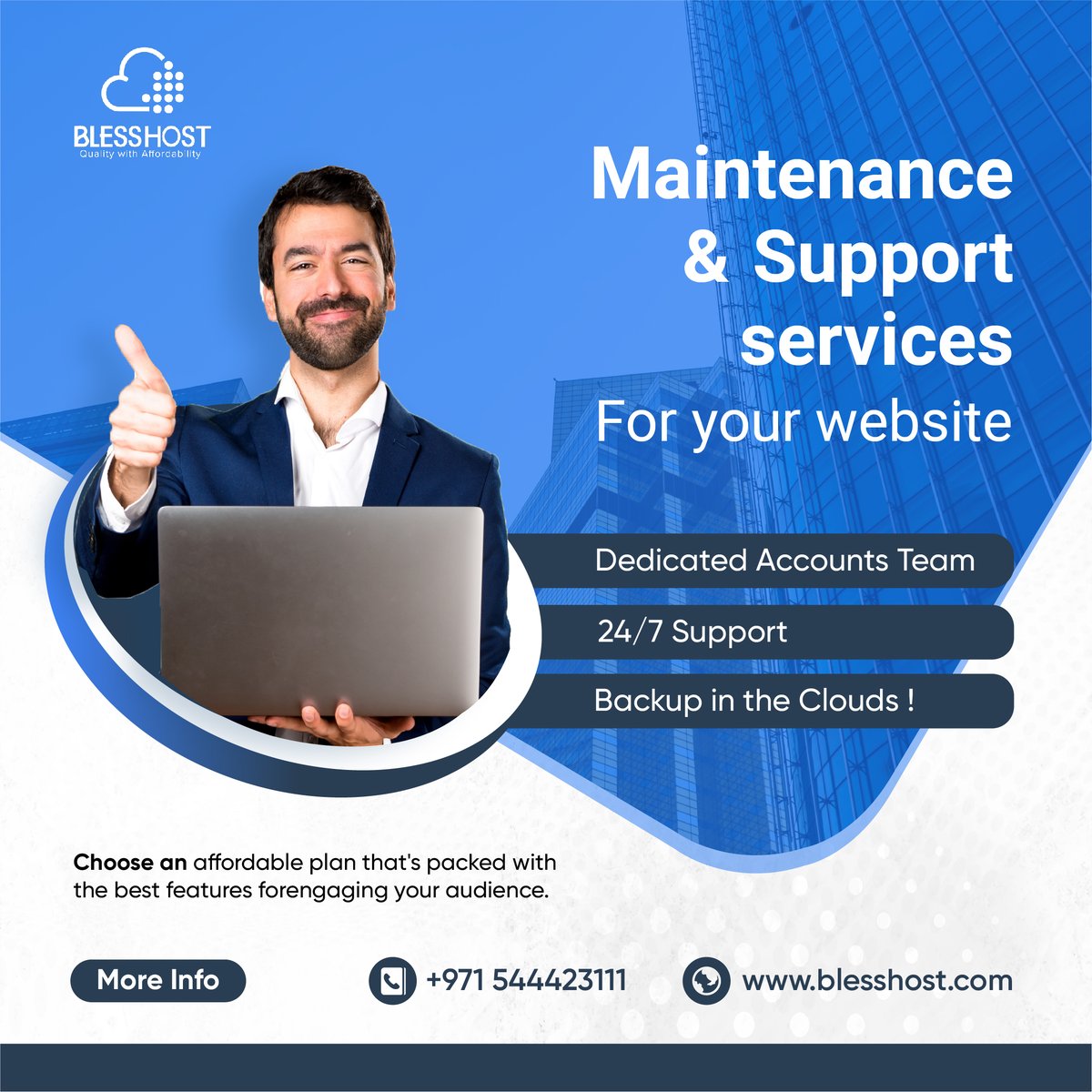 BlessHost's tweet photo. Maintenance &amp; support
services for your website
Stay focused on your business, not your website!

#webdevelopment #webhosting #websitedesign #abudhabi #webdesigndubai #blesshost #webhostingdubai #searchengineoptimization #seoabudhabi #searchenginemarketing https://t.co/xUaSml8G9Z