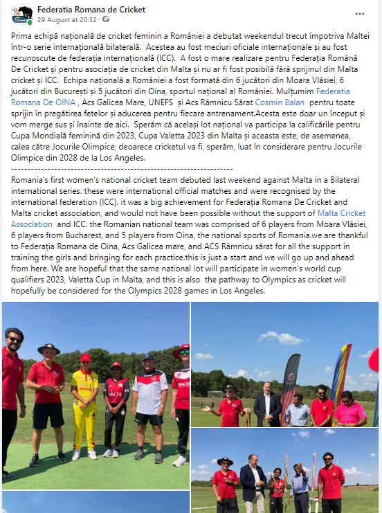 Federatia Romana de Cricket (Cricket Romania) tweet media