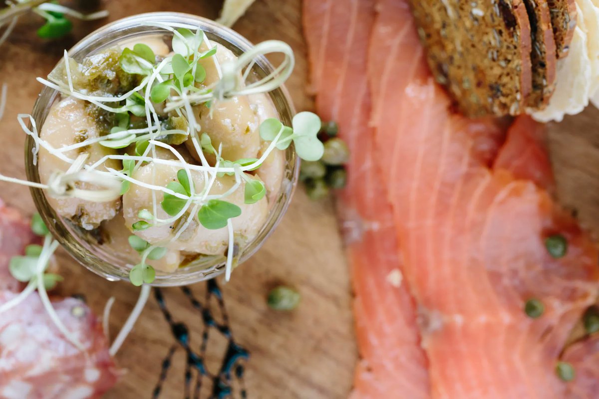 Details of a board. 

Charcuterie night, Wednesdays, 6 pm. #finchandfifth • reservations via <a href="/resy/">Resy</a> / 📞 706.364.5300 

—
#charcuterieboard #cheese #meat #spreads #surreycenter #augustaga #loveaugusta #eatlocal