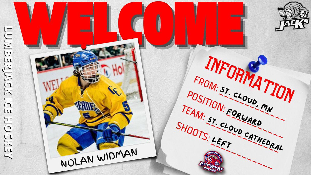 🚨WELCOME🚨

Jacks fans, welcome in forward from St. Cloud, MN Nolan Widman!

Last season, Widman played for St. Cloud Cathedral HS. In 27 games, Widman recorded 37 points.

Stay tuned everyday leading up to home opener as we will be showcasing the 2022-23 Jacks!