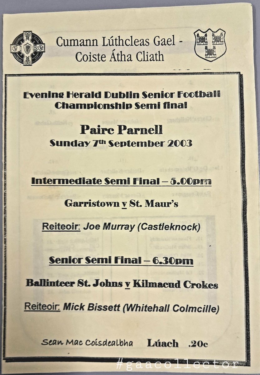 Dublin GAA Programme Collector tweet media