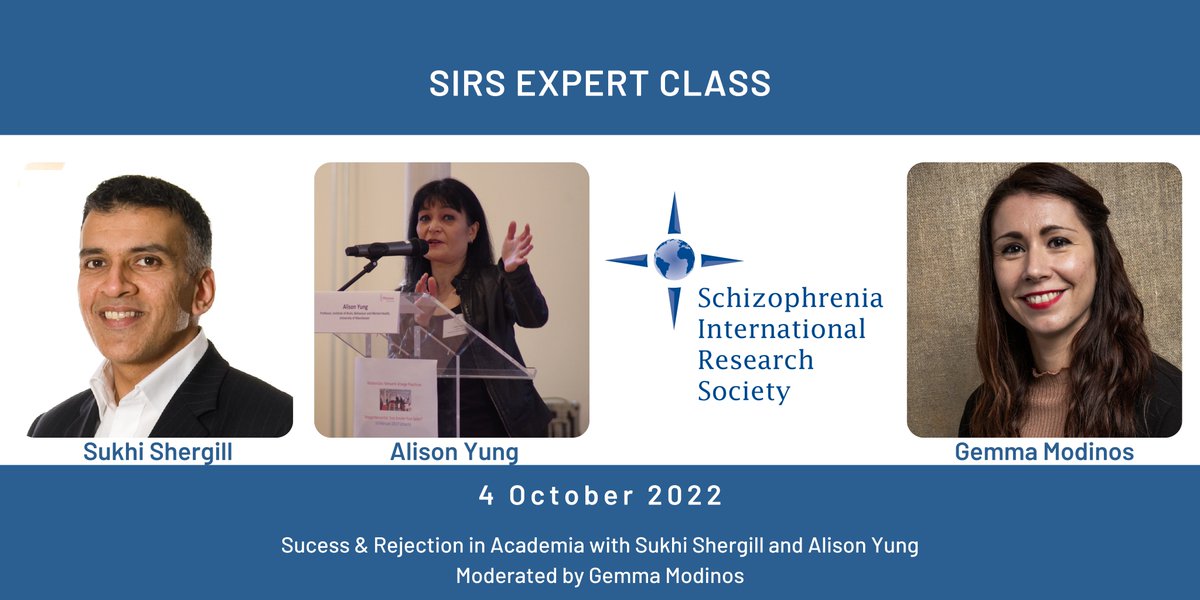 SIRSGlobal's tweet photo. Join us for our upcoming #SIRS Expert Class on success &amp; rejection in academia w/ Sukhi Shergill &amp; @alisonryung on 4 October at 5:00 PM EST. The  moderator will be @g_modinos. Registration for members and non-members is required to participate live! https://t.co/8VV6bGSV5Z https://t.co/Er16Fayuki