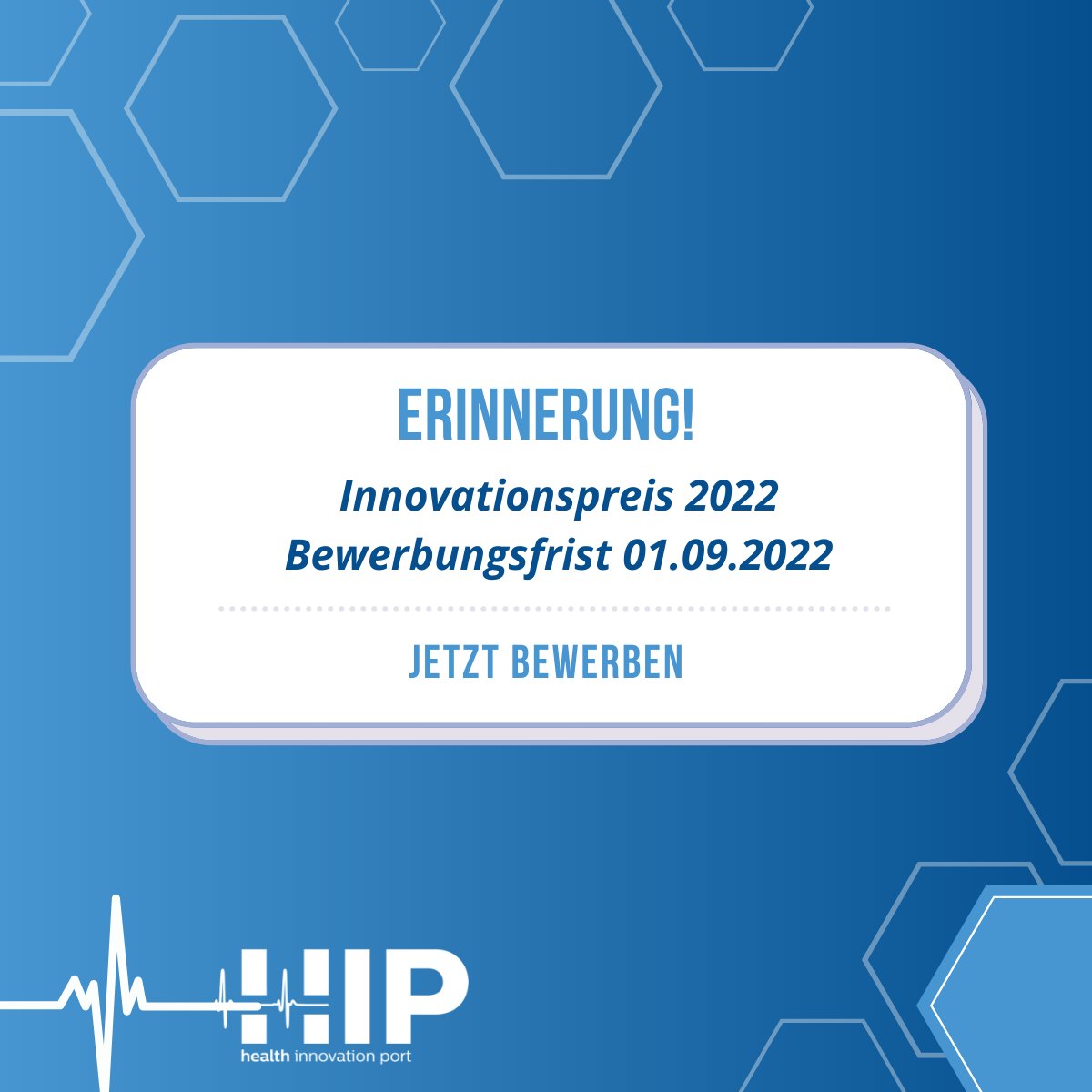 HIP_Hamburg's tweet photo. Aufgepasst #Startups! 📢 Nutzt Eure Chance, Euch für den diesjährigen #Innovationspreis zu bewerben.
⏰ Bewerbt Euch noch bis zum 01. September mit Eurem Startup zum Thema "Sustainable Health".
Macht Euch bereit, Euch mit spannenden Kontakten zu #connecten. https://t.co/GRND1eXYJm