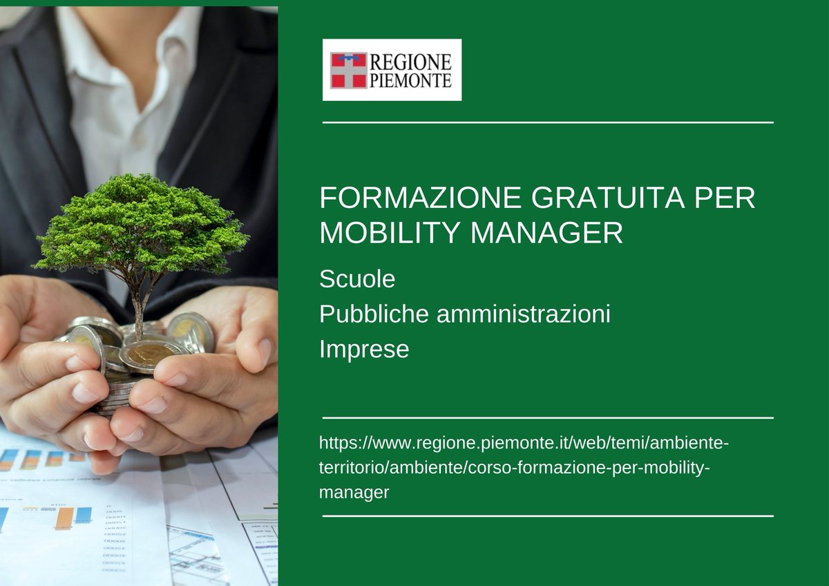 regionepiemonte's tweet photo. Regione #Piemonte @CittaMetroTO e @5Tlive organizzano corsi di formazione per #MobilityManager negli enti, imprese e scuole piemontesi. Il prossimo 𝟵 𝘀𝗲𝘁𝘁𝗲𝗺𝗯𝗿𝗲, 𝗱𝗮𝗹𝗹𝗲 𝟭𝟰.𝟯𝟬 𝗮𝗹𝗹𝗲 𝟭𝟲.𝟯𝟬, ci sarà una presentazione on-line https://t.co/OnSx71OEOQ https://t.co/RfpBfgeUs5