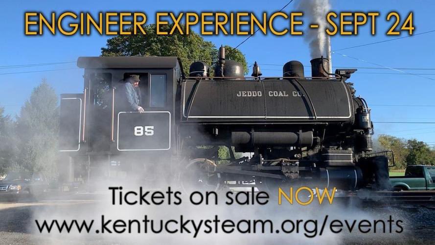 Tickets are now on sale for the Sept 24 &amp; Oct 8 Engineer Experience with Jedo Coal 85. Extremely limited tickets are available NOW- kentuckysteam.org/events
More tickets on sale for train rides &amp; cab rides at the Ravenna Railroad Festival Sept 10-11