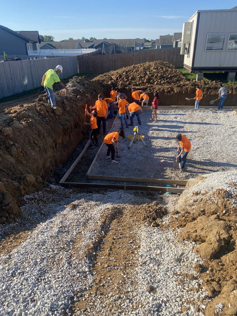 Prepping for the house footing. Concrete at 11:30.