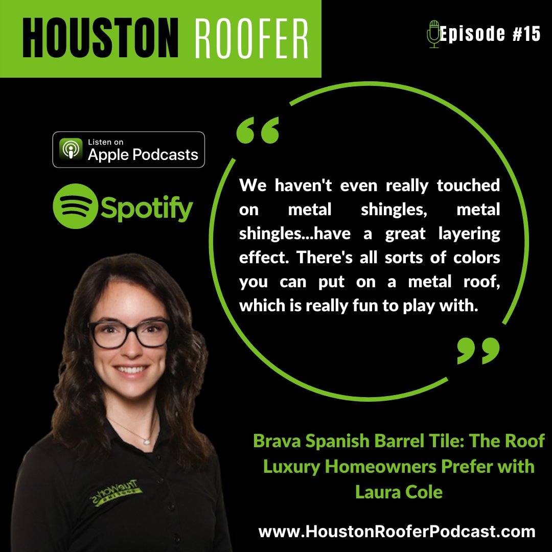 TrueworksR's tweet photo. #Houston #Roofer #Podcast Episode 15: Brava Spanish Barrel Tile: The Luxury Roof River Oaks Homeowners Prefer.  Listen here: https://t.co/9exVpJimtO 

#luxuryhome #riveroaks #riveroakstx #riveroakshouston #houstonroofer #houstontx #spanishbarreltile #roofingcompany #homeowner https://t.co/N5Cbuqu7Pw
