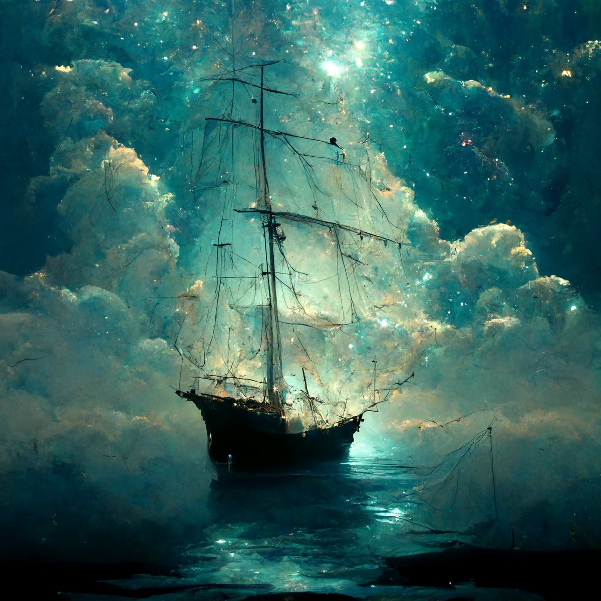 /imagine a ship: our ship Argo sailing on the bottom of the celestial sea beneath the waves and mythical constellations inside you

The Digital Dream, 2022 
#poësyden #midjourney #thedigitaldream #promptverse #promptpoems #promptisäkeet #aigeneratedart #runopaikka #tarjahallberg