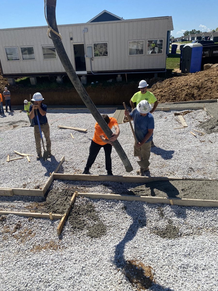 TbhsTech's tweet image. Class had a great time setting and pouring footings yesterday. Enloe and Soms worked really well with the students and took their time to show them what to do.