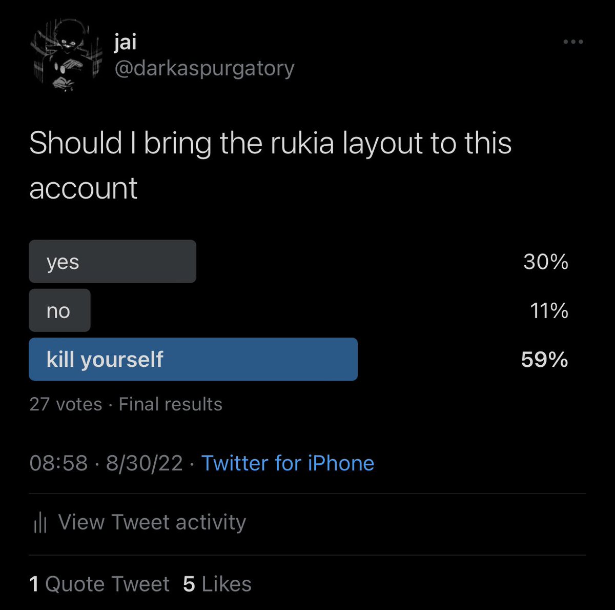 darkaspurgatory's tweet photo. The haters are the reason I wake up everyday https://t.co/Sh6mfjHoeR