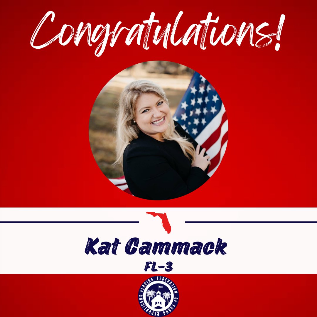 FFYR's tweet photo. Congratulations to fellow YR and one of our absolute favs— @Kat_Cammack — on her primary win in FL-3!! #FFYR #Under40GOP https://t.co/CnxrUXbN3k