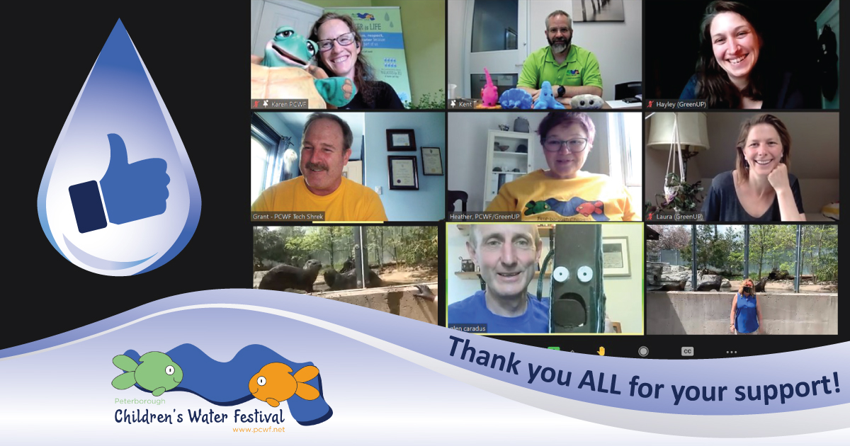 PtboWaterFest's tweet photo. On this #WaterWednesday we want to say miigwetch/thank you to all the supporters, presenters, teachers, and students who helped to make the 2nd Virtual #PCWF a splashing success! Over 2,300 students from 100 classes tuned in every Wednesday in May https://t.co/TVOEnPwws5 https://t.co/eWIlshcBh3