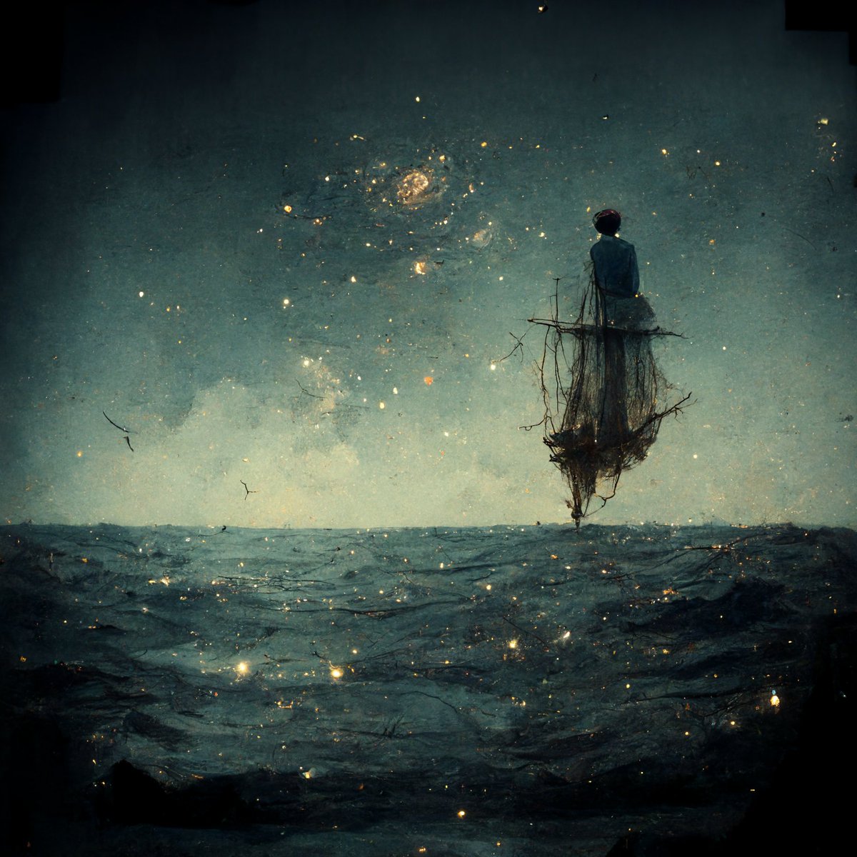 /imagine that sometimes I imagine that I am the last argonaut lost in the wandering cosmic ocean 

The Digital Dream, 2022 
#poësyden #midjourney #thedigitaldream #promptverse #promptpoetry #promptpoems #promptisäkeet #promptirunot #aigeneratedart #runopaikka #tarjahallberg