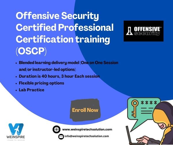 Weinspire_tech's tweet photo. Enroll our #OSCP certification training program that focuses on #ethical_hacking &amp; #penetration_testing.

https://t.co/d5toKOsonJ

#pentration,#offensivesecurity,#liveclasses #oscpprep #weinspire #weinspiretechsolution #datasecurity #firewall #Training https://t.co/hBmETxROkV