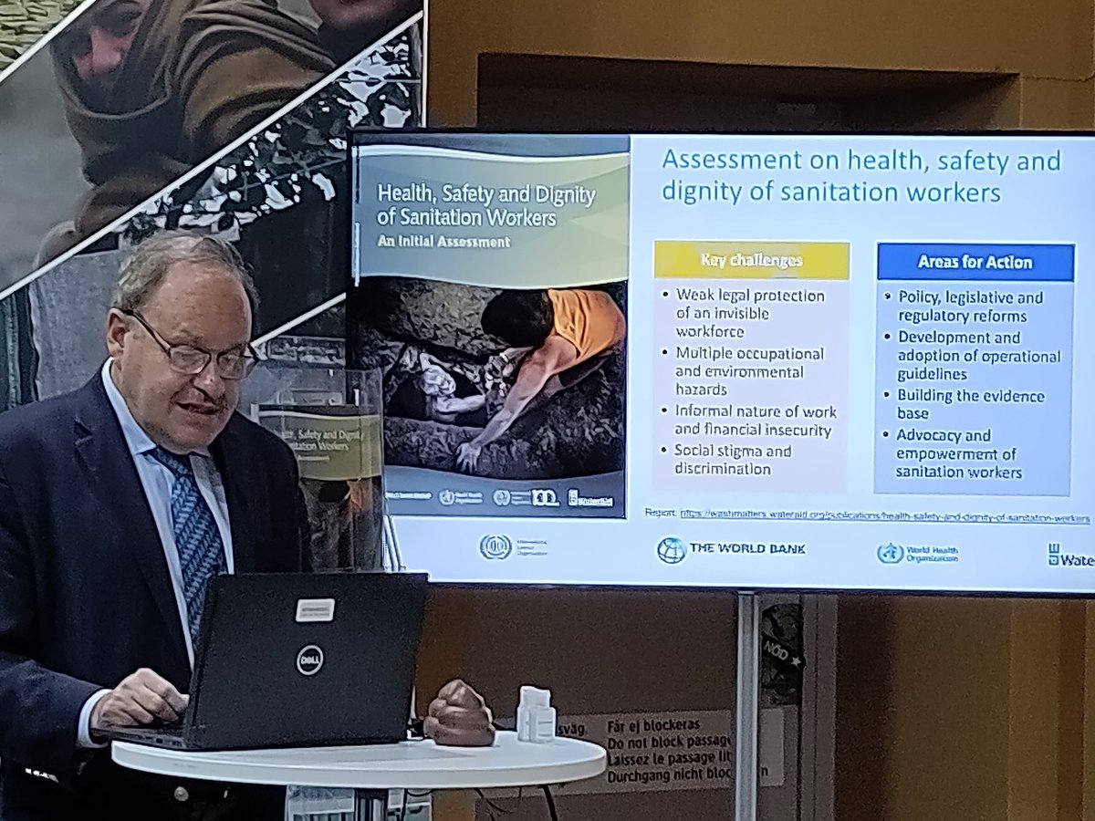 andreshuesoWA's tweet photo. Launch of the #SanitationWorkers knowledge platform at #WorldWaterWeek @saltiel_water
Highlights the situation of sanitation workers and remind us that this is not only a matter of rights, it is also a matter of having a workforce that can deliver SDG 6.2 https://t.co/avPx9lGbRv https://t.co/Jp9wO4MGMS