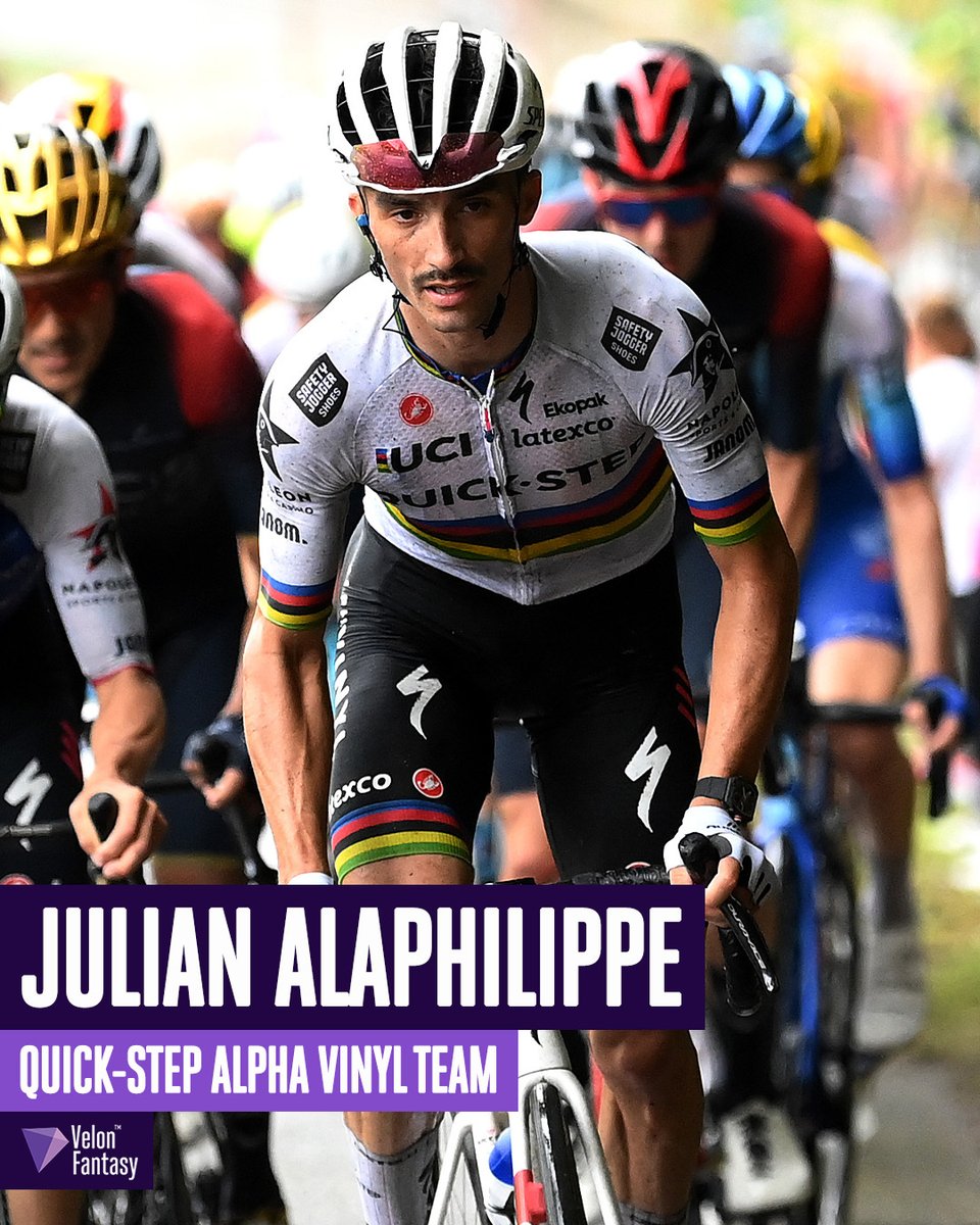 VelonCC's tweet photo. The top four most picked #VelonFantasy riders at La Vuelta from Stage 1 to Stage 10 🔮
1⃣ Primož Roglič (54% of teams)
2⃣ Mike Teunissen (42% of teams)
3⃣ Tim Merlier (32% of teams)
4⃣ Julian Alaphilippe (32% of teams)
_______
🇪🇸 #LaVuelta22 https://t.co/Q3HXJpQ02o