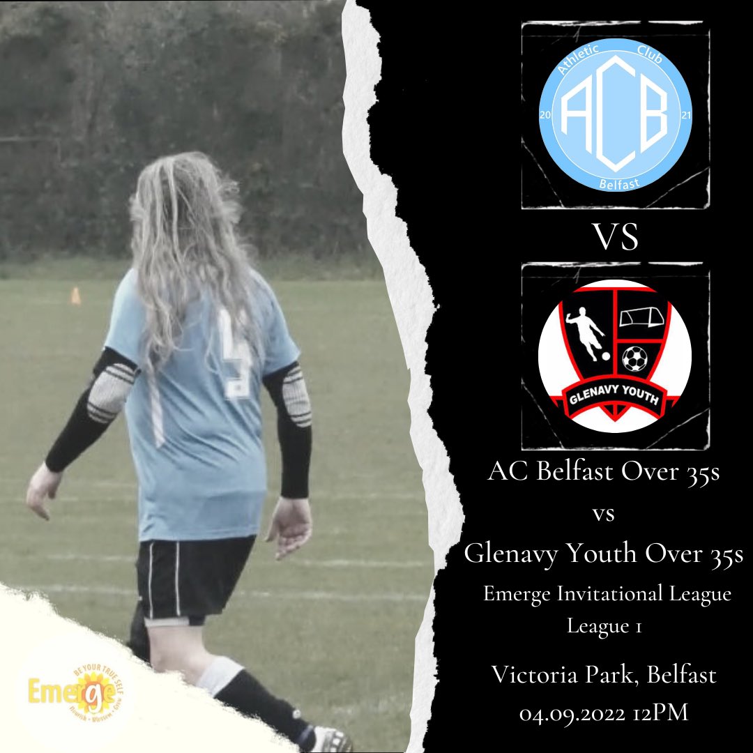 ACBelfast's tweet photo. THE PRE-SEASON IS OVER
After a long pre-season, league games are finally here as the firsts and Overs look to get off to a fast start

1sts vs Glenavy FC - 03.09.2022 ko 2pm - Mallusk Playing Fields, Belfast

Over 35s vs Glenavy Youth Over 35s - 04.09.2022 ko 12pm - Victoria Park https://t.co/dyt5r15wgE