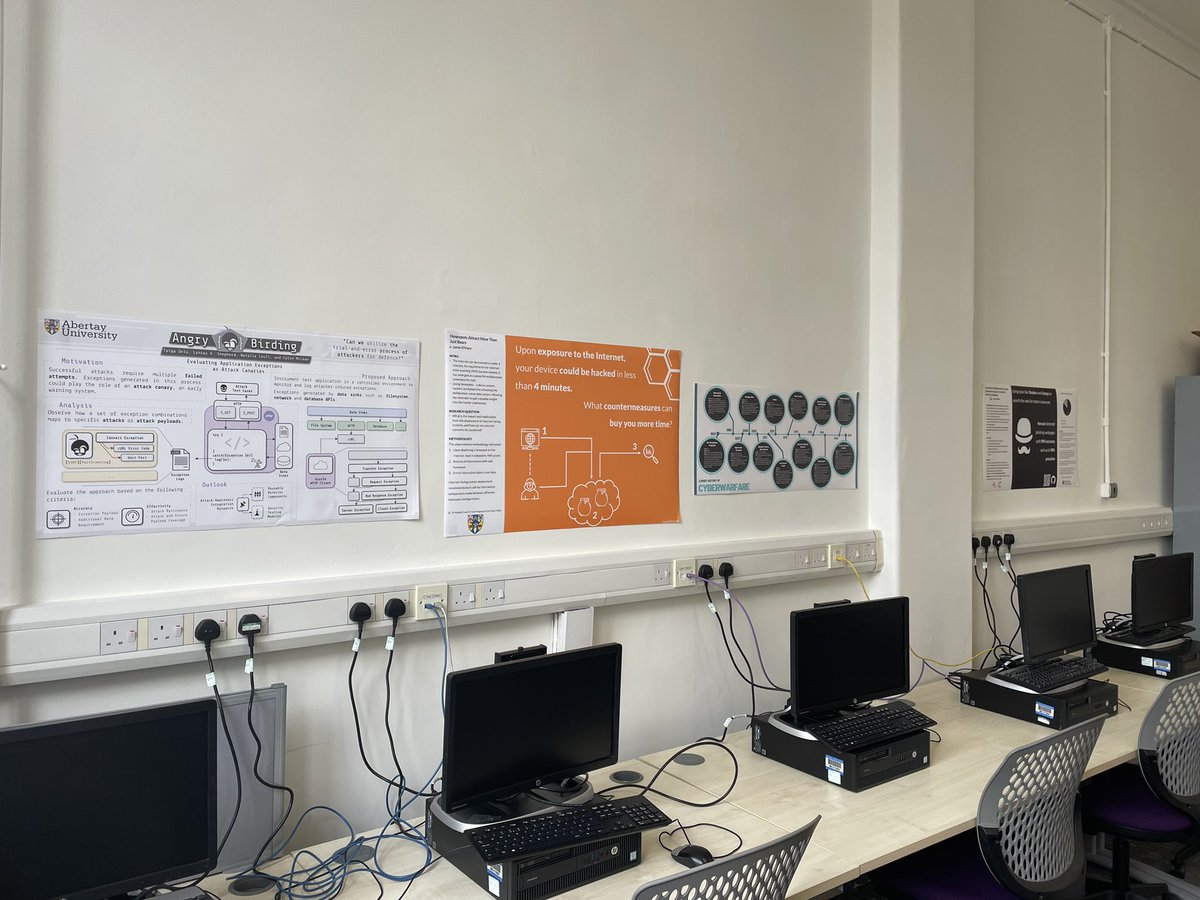 TheHairyJ's tweet image. While most of our teaching takes place in the specialist Hack Lab, other spaces exist for Ethical Hacking students to study. 

Recently I collated some posters inc. from current (@tolgauedev, @RossCyber &amp;amp; I) and former students (@liamshill &amp;amp; @Jez_pA) to adorn the walls of 2022.