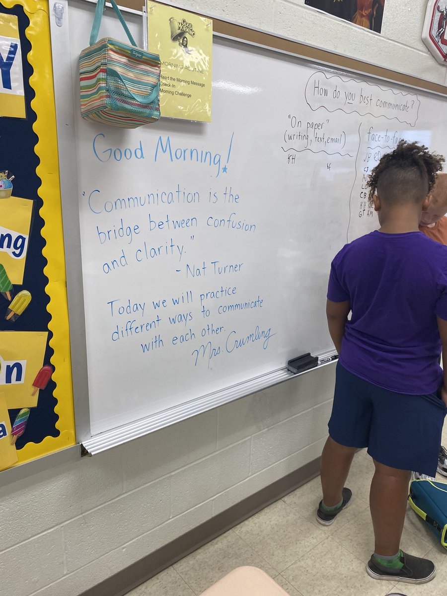 What a great way to start "What We Do Wednesday" at EYMS: a class discussion and activity about how we communicate with each other! #WhatWeDoWednesdayEYMS <a href="/EasternYorkSD/">Eastern York </a>