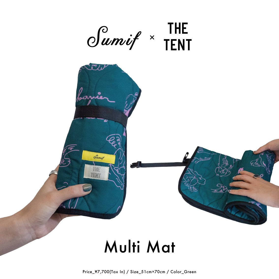 sumif_official's tweet photo. Sumif×TheTENTコラボマルチマット好評発売中！
ソファや車、アウトドアなど様々なシーンでお使い頂けるマルチマット。広げた時のサイズ感も程よく、丸めてコンパクトになる為持ち運びやすくなっています。表はポリエステル、裏は撥水加工を施した丈夫なナイロン生地の為水や汚れに強く、機能性◎ https://t.co/DhkMLyBSTx