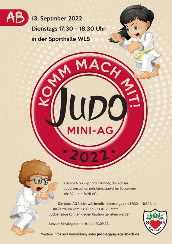 Neue Judo-MINIS-AG … KOMM MACH MIT!