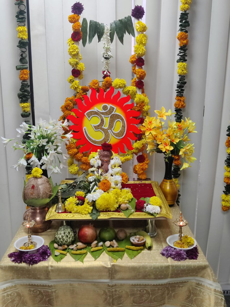 XperateUK's tweet photo. Today marks the start of the 10 day #GaneshChaturthi  festival in India. This Hindu festival celebrates Lord #Ganesh, Remover of Obstacles &amp; God of prosperity &amp; wisdom. Our team were keen to have a display in the office &amp; we think they have decorated it beautifully.
#Pune https://t.co/G2qvH9YC4X