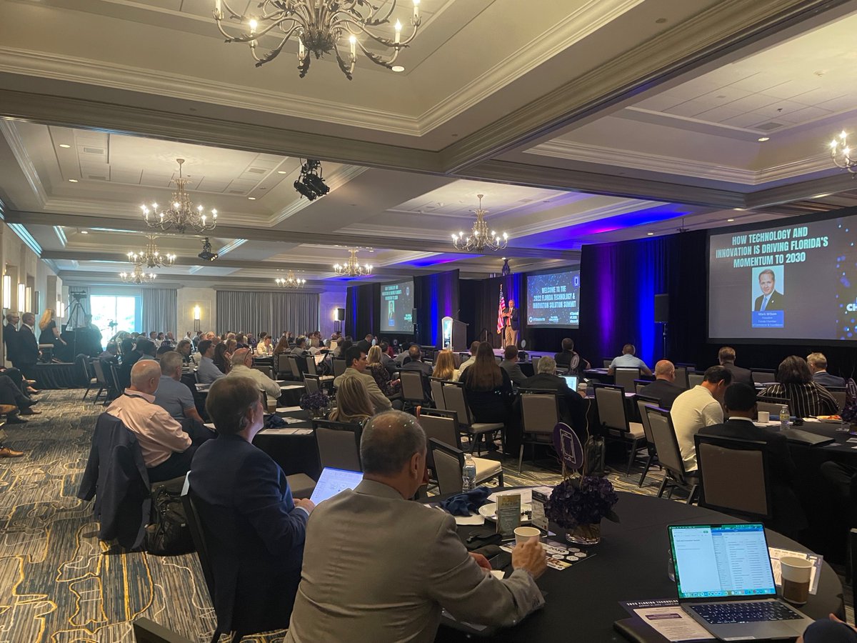 FLChamberFDN's tweet photo. Our President @MarkWilsonFL kicks off our first annual Florida Technology &amp; Innovation Solution Summit in Tampa to a sold-out audience of FL biz, tech, education and innovation leaders! #TISummit #FL2030 #SecureFL https://t.co/9S5yjAFr0H