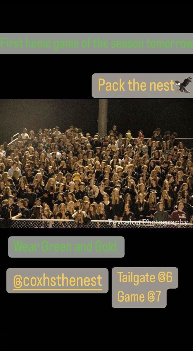 Football is back! Falcons first home game of the season is tomorrow @ 7.