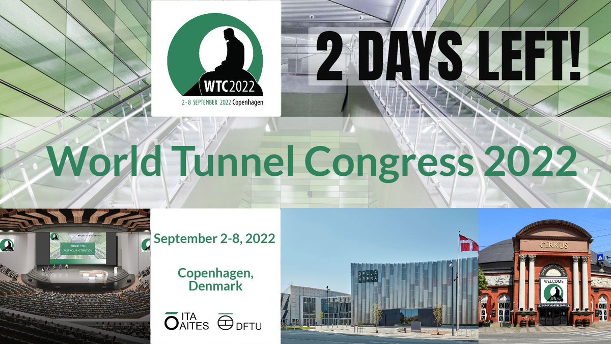 #WTC2022
2 days left until  the launching of the World Tunnel Congress 2022 in #Copenhagen!
If you are still not registered: wtc2022.dk/registration
#DFTU #ITA_AITES #Sustainability