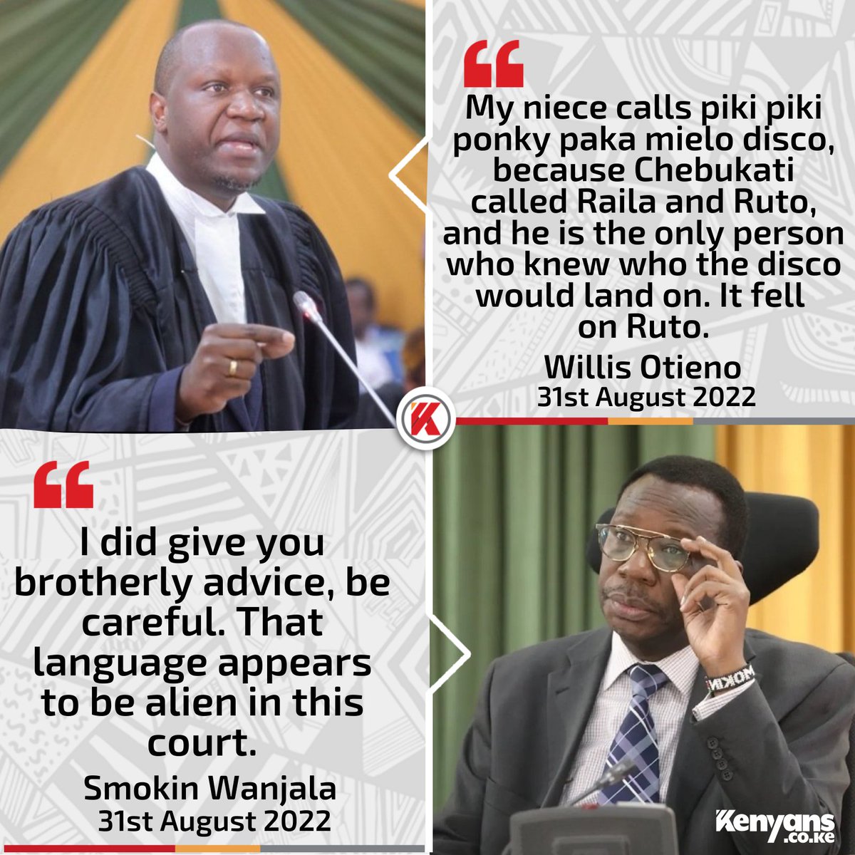 Kenyans's tweet photo. Justice Smokin Wanjala warns Otieno Willis on the language to use in court https://t.co/fypE5Araya